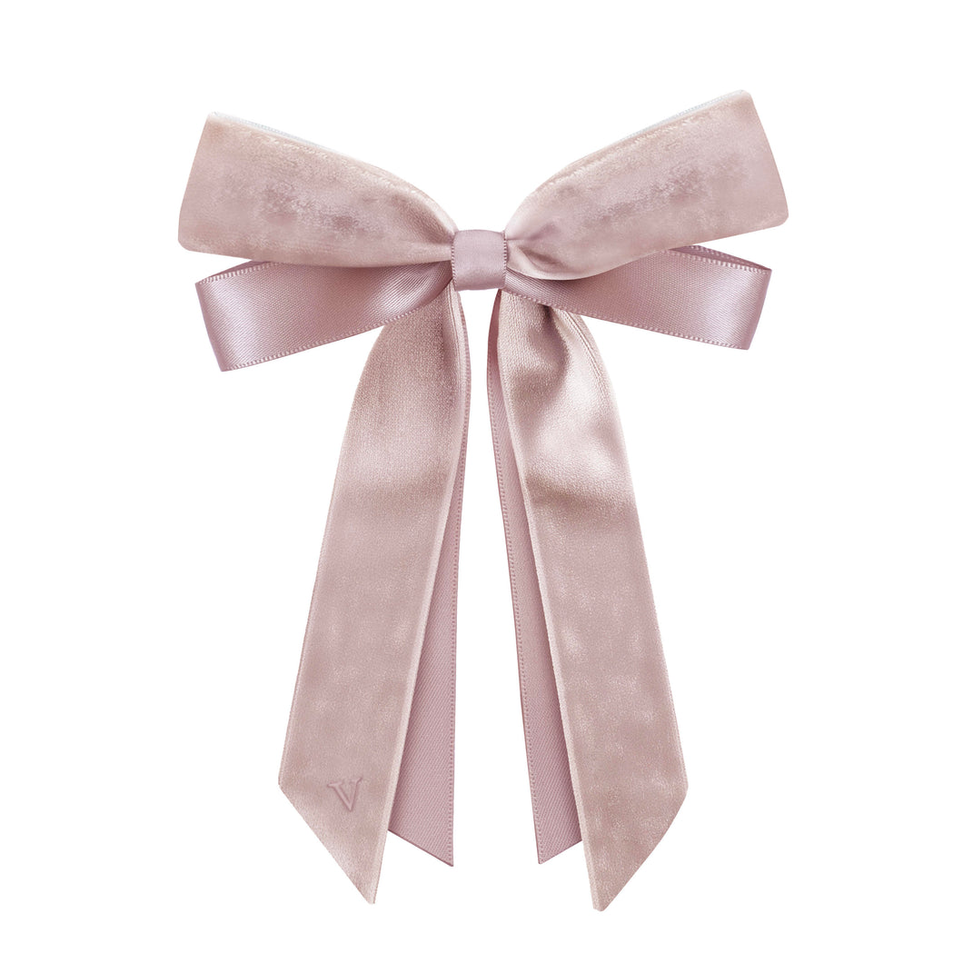 LARGE LONGTAIL SATIN/VELVET ラージ -  サテン/ベルベット・ロングテール・バレッタ - アンティーク・モーヴ